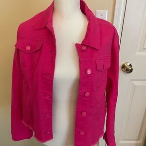 Hot pink denim jacket